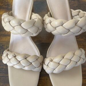 Elegant Cream Braided Women's Sandals